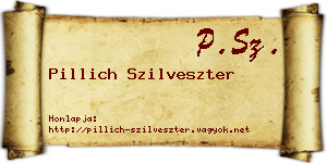 Pillich Szilveszter névjegykártya